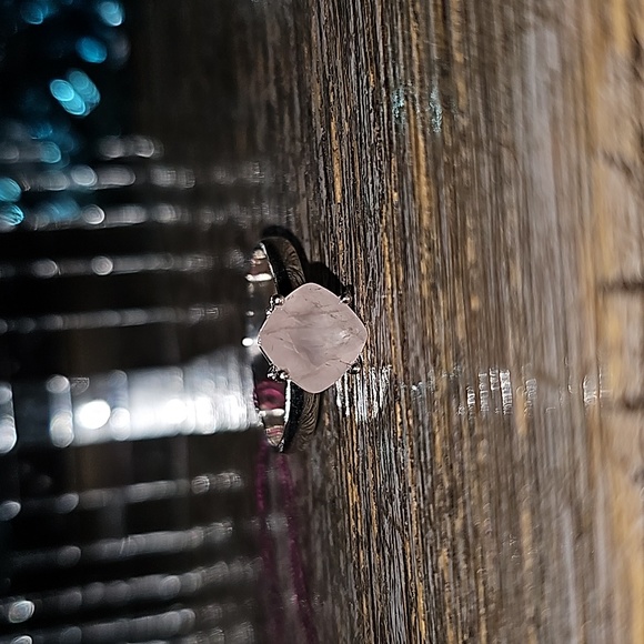 Faceted morganite ring size 8.5  Sterling Silver - Picture 1 of 11